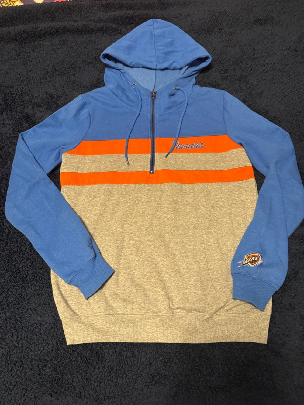 Colosseum Blue Orange Gray Thunder Half-Zip Hoodie